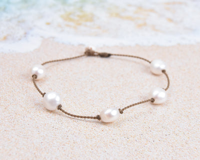 White Pearl Princess Anklets