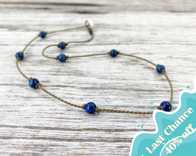 Princess Necklace-1298-Dumortierite Round Petite