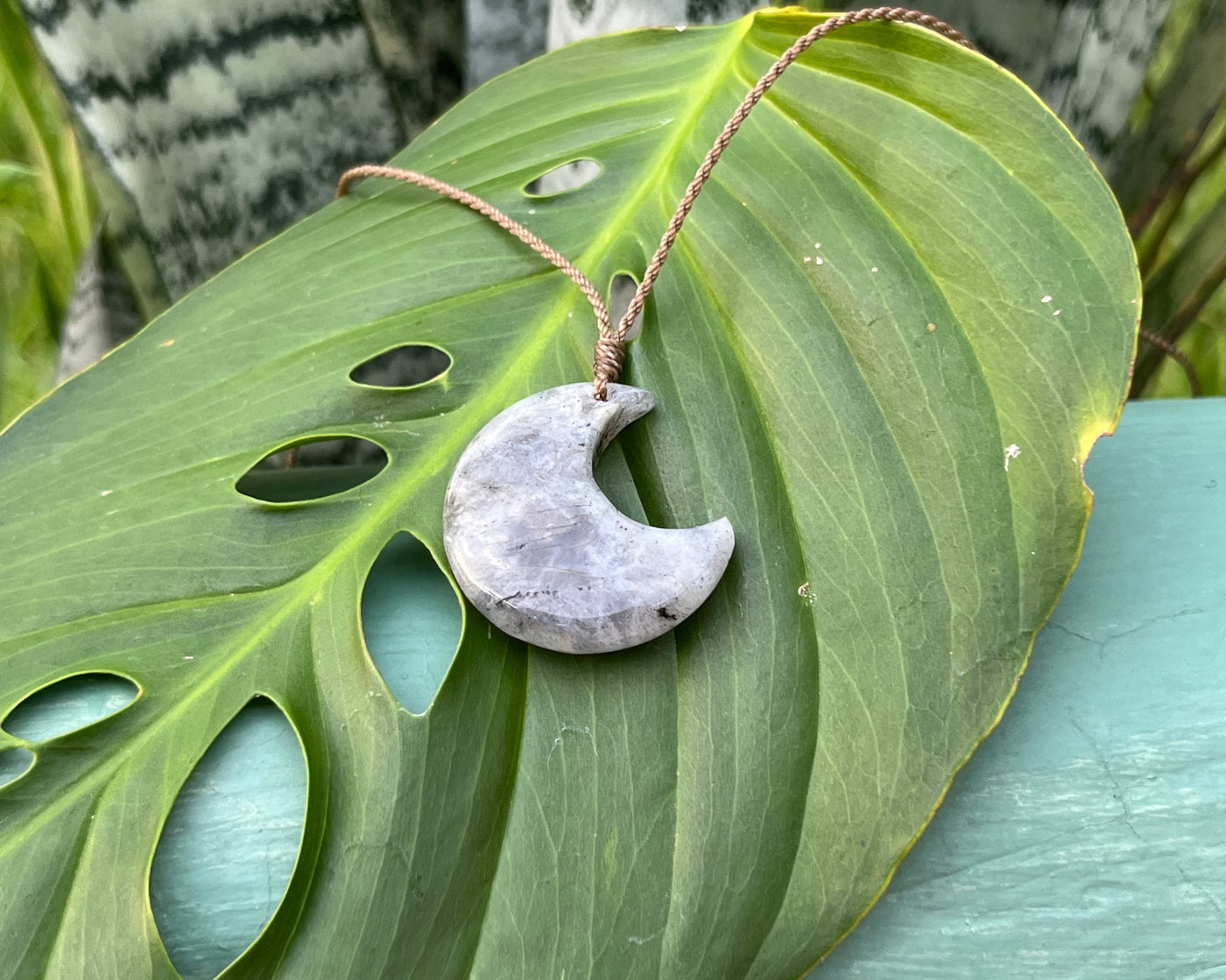 Moonstone - Stone Crescent Necklace