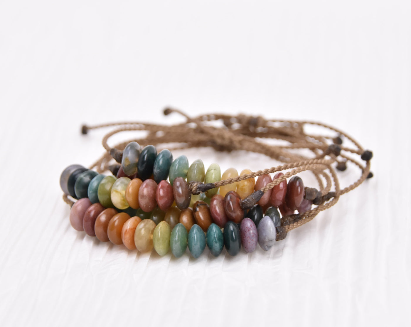 India Agate Rainbow Chakra Bracelets - LIMITED SUPPLY!