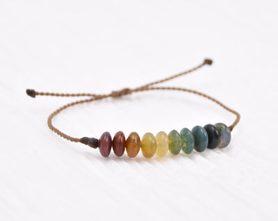 India Agate Rainbow Chakra Bracelets - LIMITED SUPPLY!