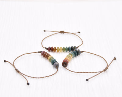 India Agate Rainbow Chakra Bracelets - LIMITED SUPPLY!