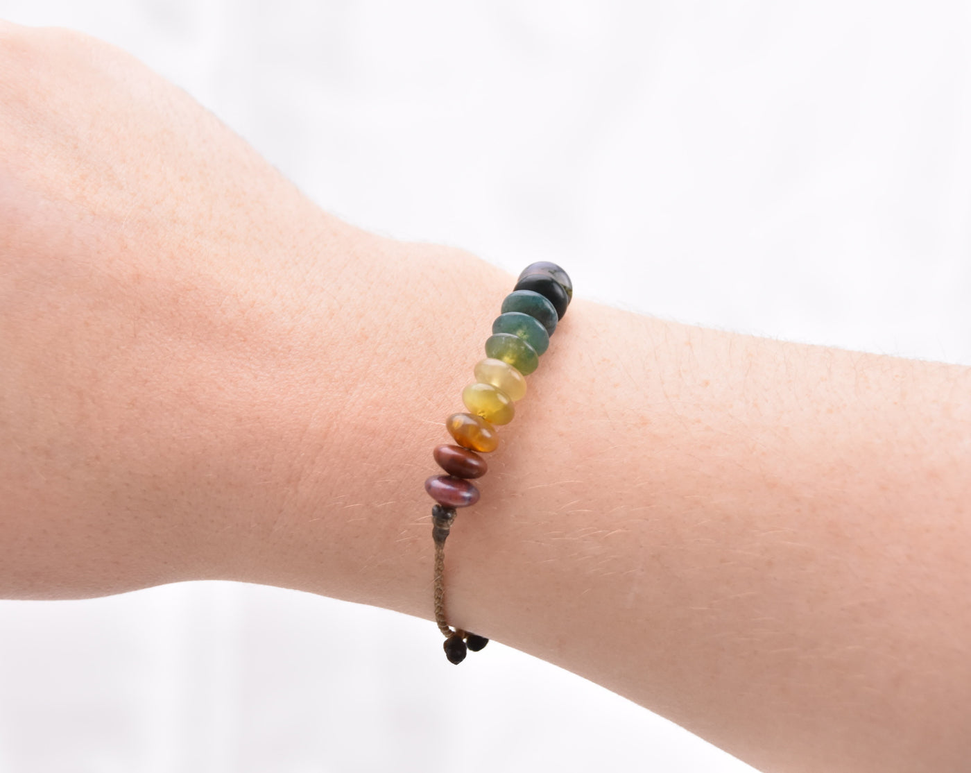 India Agate Rainbow Chakra Bracelets - LIMITED SUPPLY!