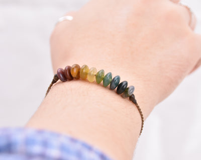 India Agate Rainbow Chakra Bracelets - LIMITED SUPPLY!