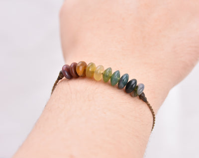 India Agate Rainbow Chakra Bracelets - LIMITED SUPPLY!