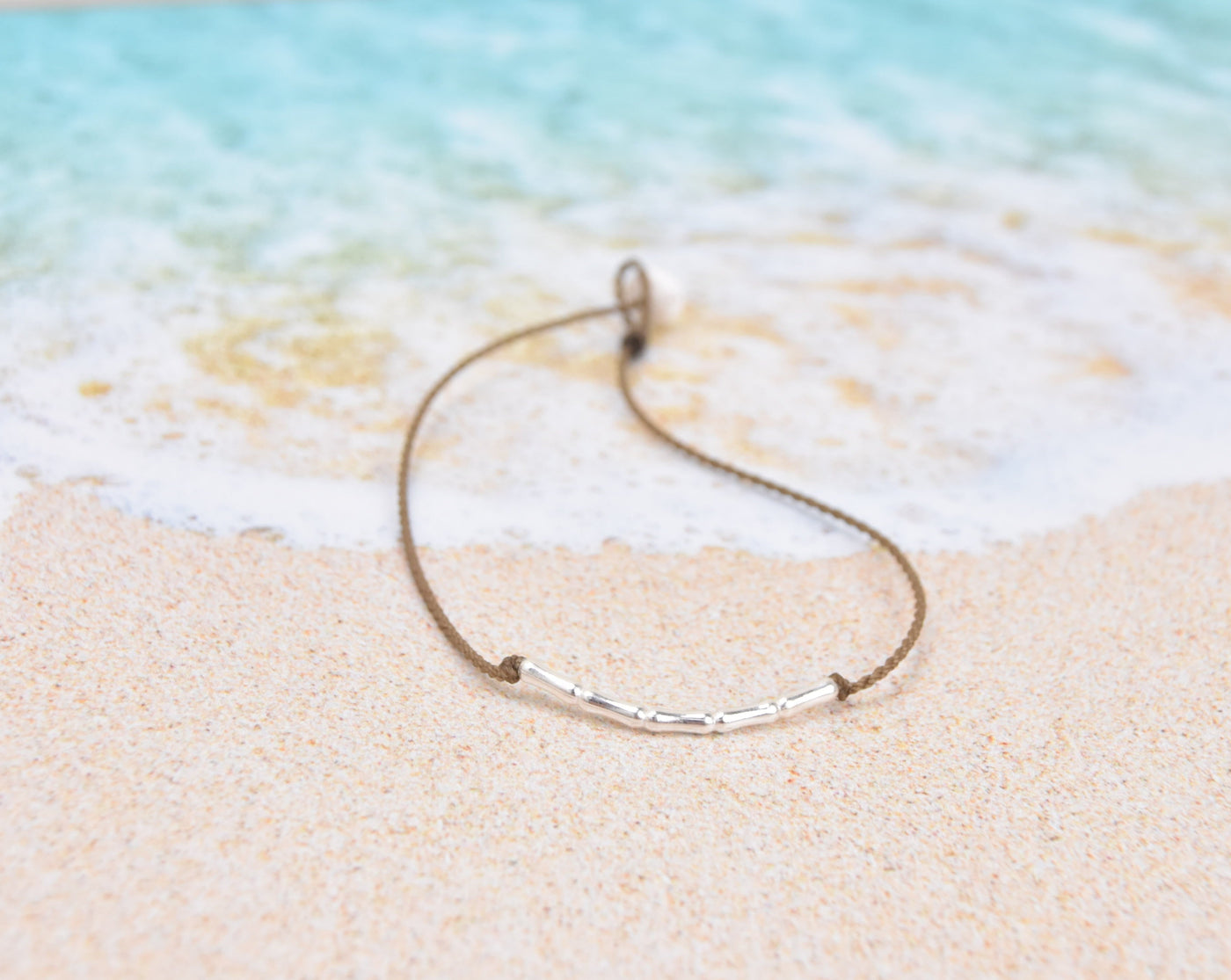 Sterling Silver Bamboo Anklet