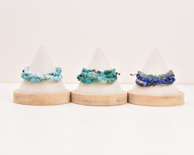 Blue Tones - Pebble Bracelets