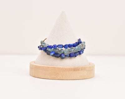 Blue Tones - Pebble Bracelets