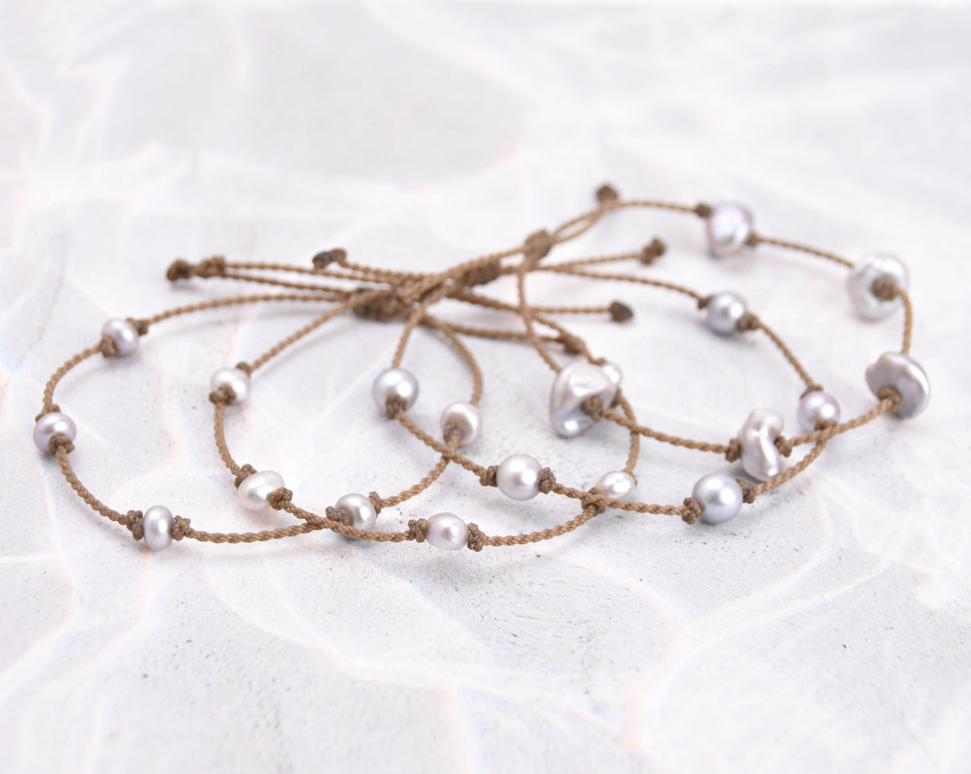 Silver Pearl Bracelets