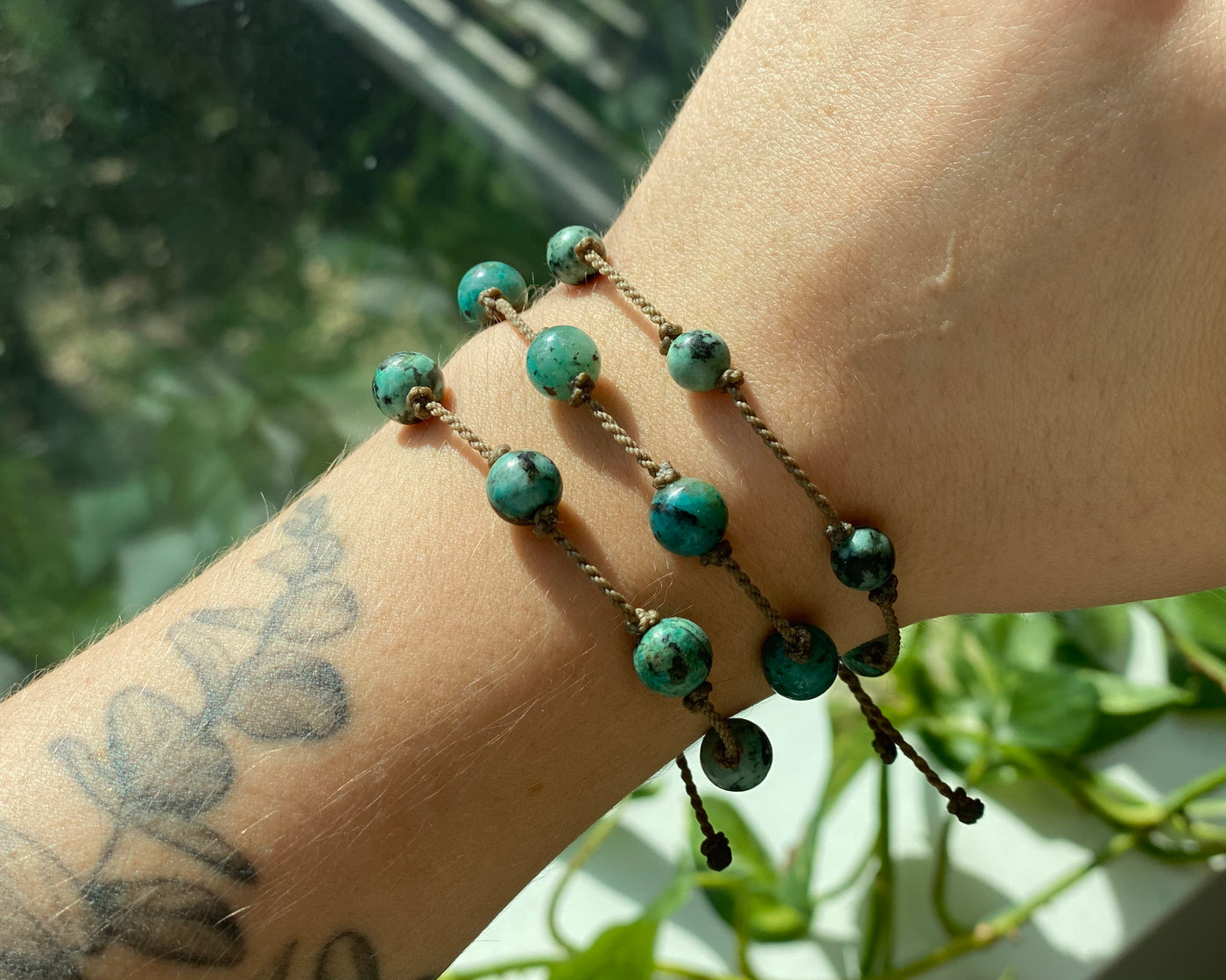 Chrysocolla & African Turquoise Bracelets