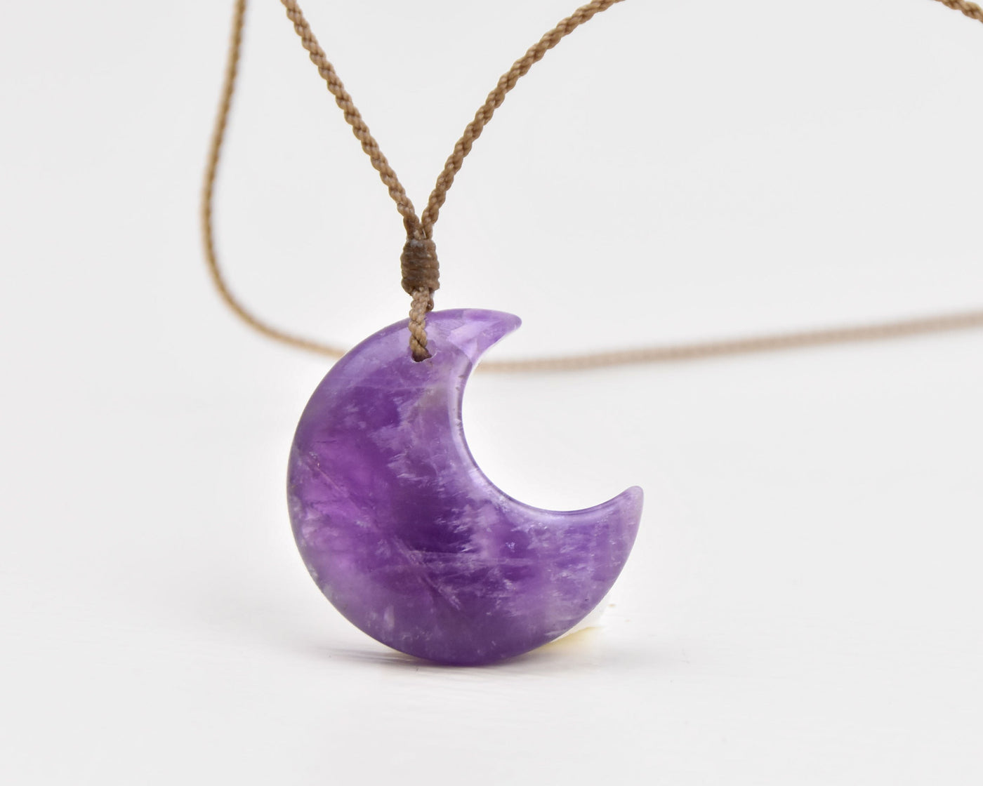 Amethyst - Stone Crescent Necklaces