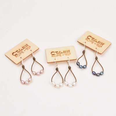 Rice Pearl Loop Earrings