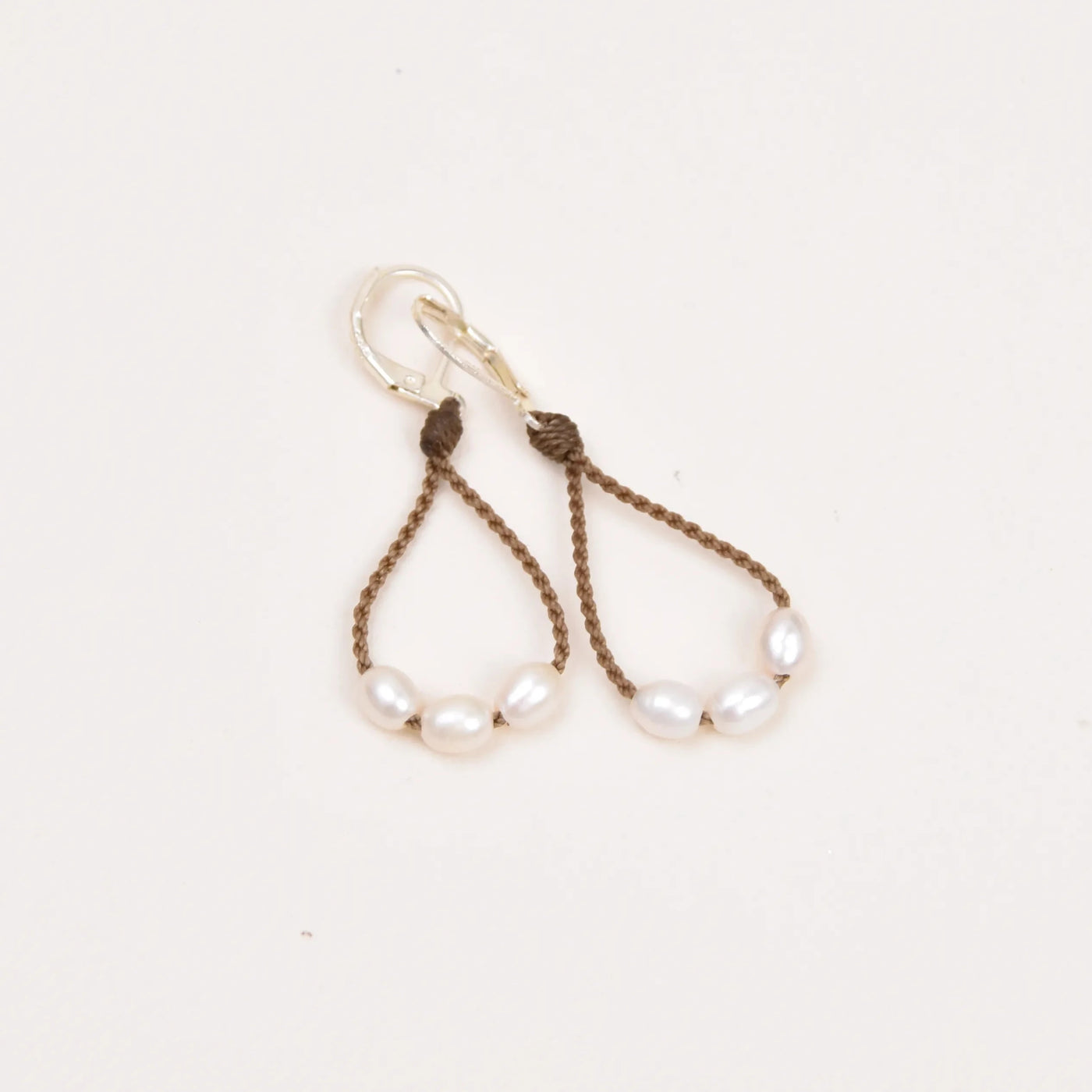 Rice Pearl Loop Earrings