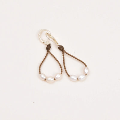 Rice Pearl Loop Earrings