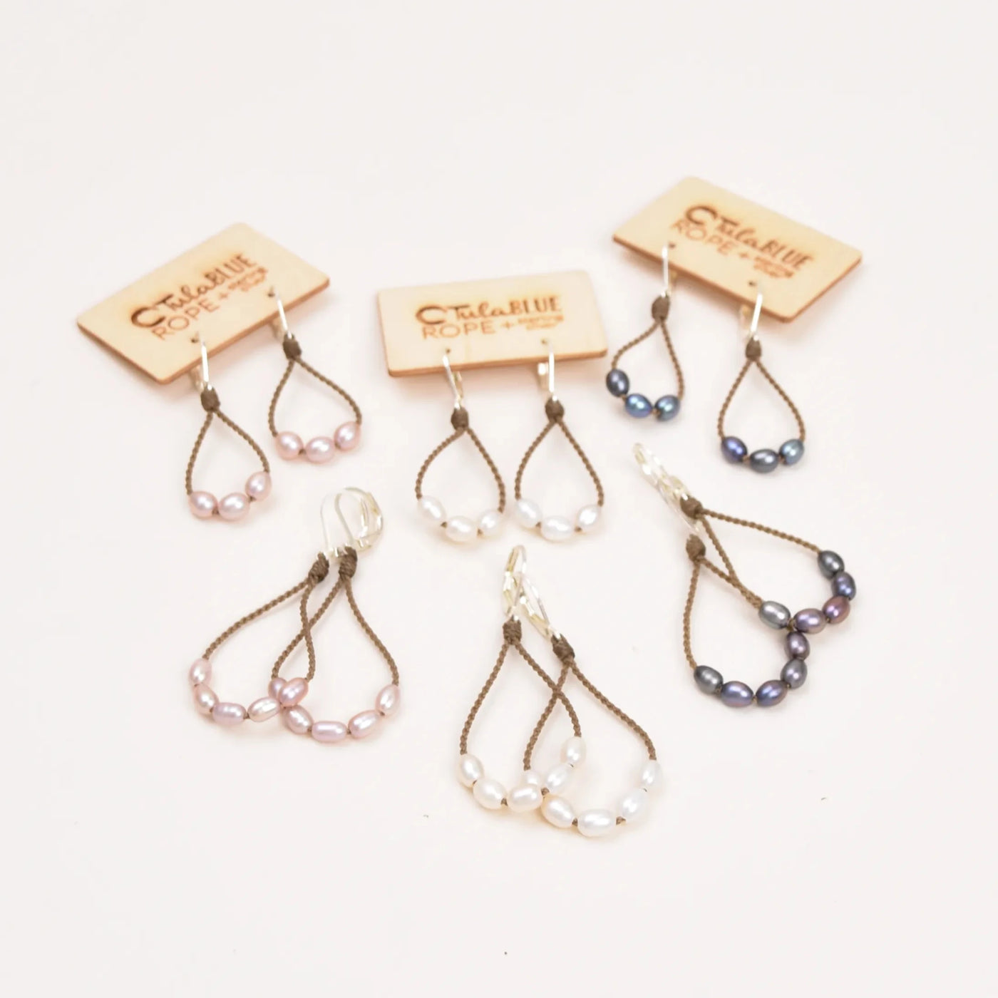 Rice Pearl Loop Earrings