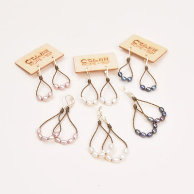 Rice Pearl Loop Earrings