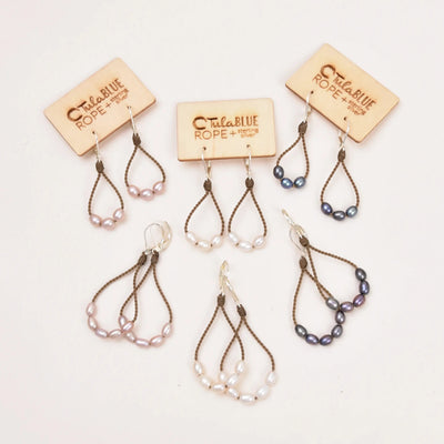 Rice Pearl Loop Earrings