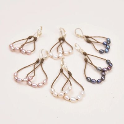 Rice Pearl Loop Earrings