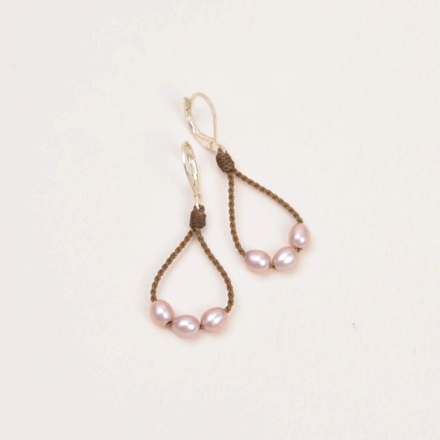 Rice Pearl Loop Earrings