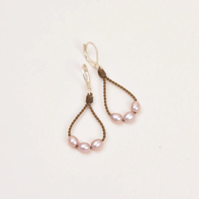 Rice Pearl Loop Earrings