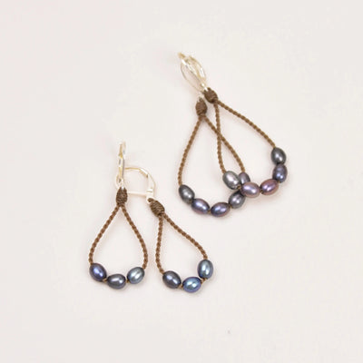 Rice Pearl Loop Earrings