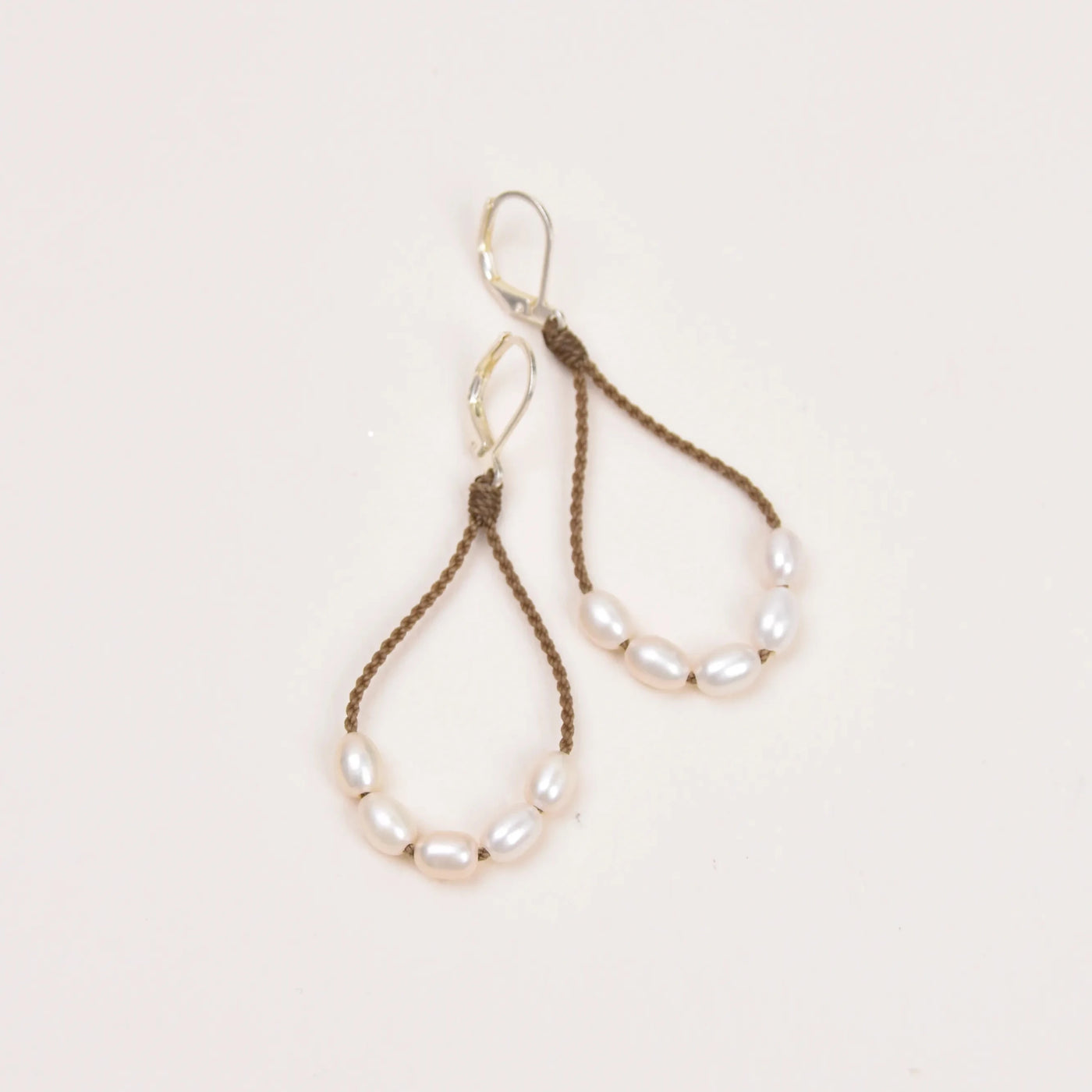 Rice Pearl Loop Earrings