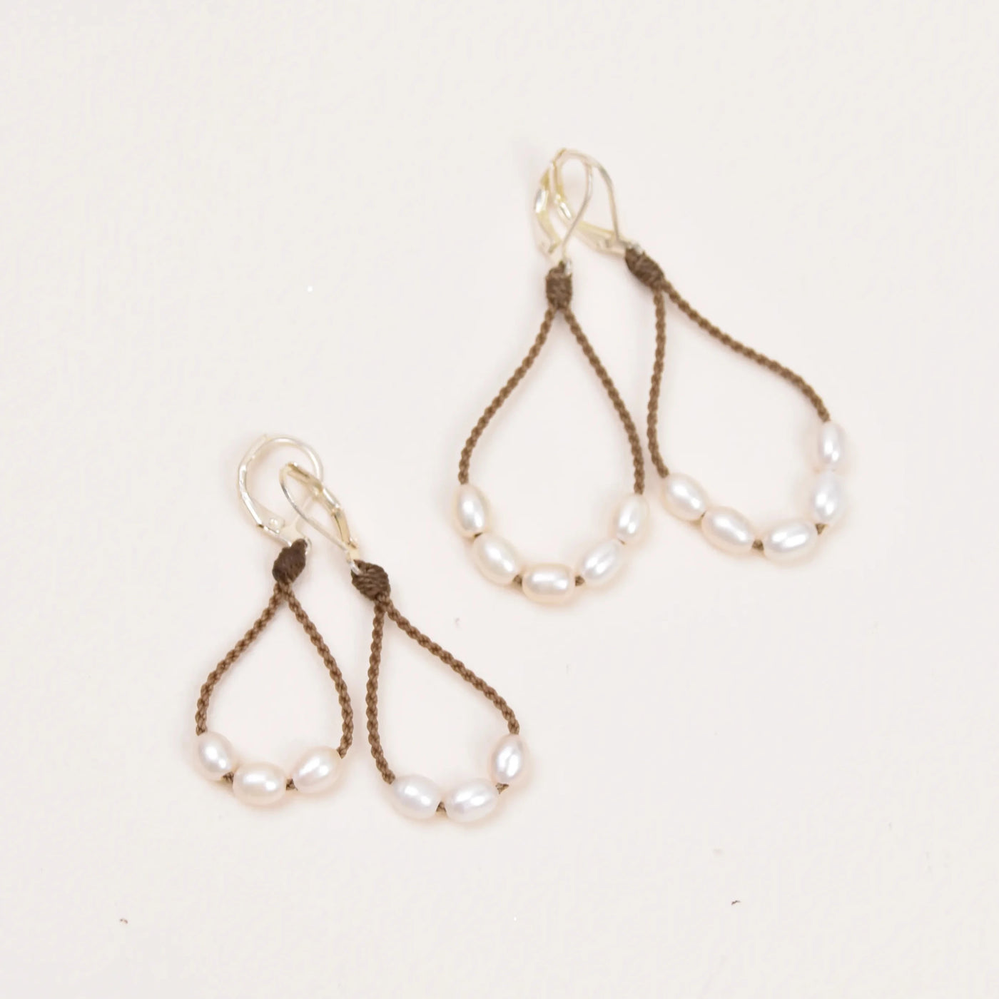 Rice Pearl Loop Earrings