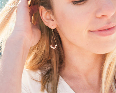 Dainty Pearl Loop Earrings