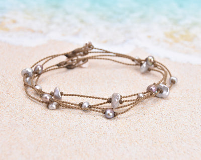 Silver Pearl Princess Anklet