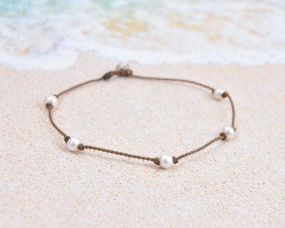 White Pearl Princess Anklets